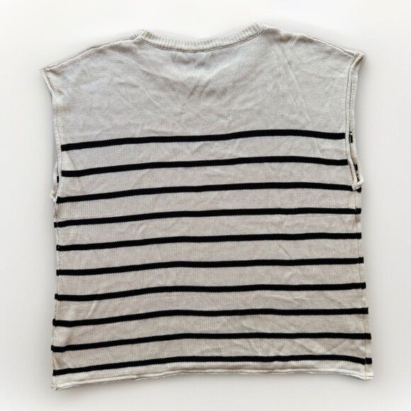 Sleeveless Striped Sweater Vest Knit Top Womens Size Large Preppy Coastal Casual - Picture 2 of 6